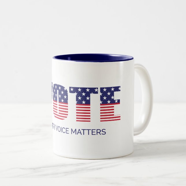 Caneca De Café Em Dois Tons Vote Café Mug (Frente Esquerda)