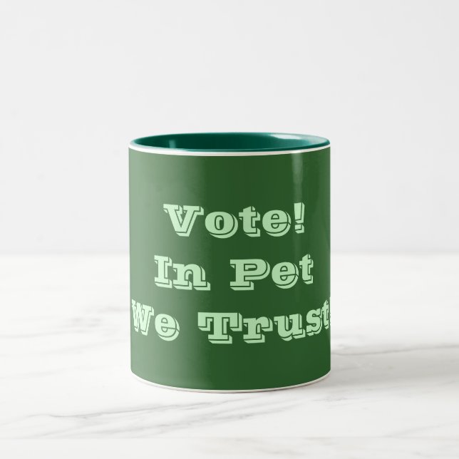 Caneca De Café Em Dois Tons Vote Pet We Trust (Centro)