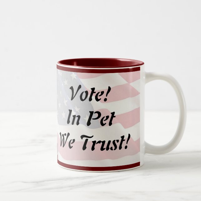 Caneca De Café Em Dois Tons Vote Pet We Trust (Direita)