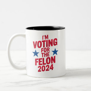 Caneca De Café Em Dois Tons Voto a favor do condenado Felon Pro Trump 2024