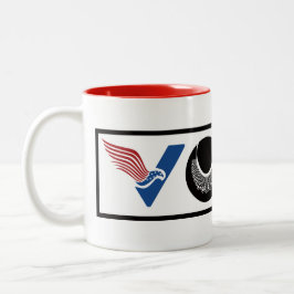 Caneca De Café Em Dois Tons VOTO Americano, RBG, USPS, BLM, Peace and Equality