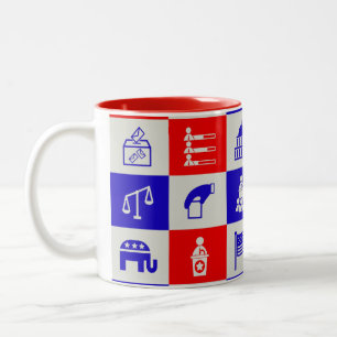 Caneca De Café Em Dois Tons voto eleitoral nos EUA