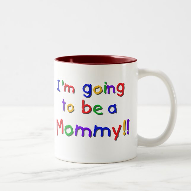 Caneca De Café Em Dois Tons Vou Ser Mamãe Cores Primárias (Direita)