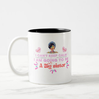 Caneca De Café Em Dois Tons Vou ser uma irmã grande, design de Roka000
