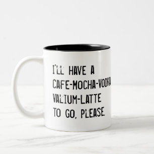 CANECA DE CAFÉ EM DOIS TONS VOU TER UM CAFE-MOCHA-VODKA-VALIUM-LATTE PARA IR A