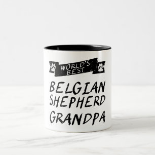 Caneca De Café Em Dois Tons Vovô belga do pastor do mundo o melhor