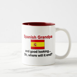 Caneca De Café Em Dois Tons Vovô espanhol bonito