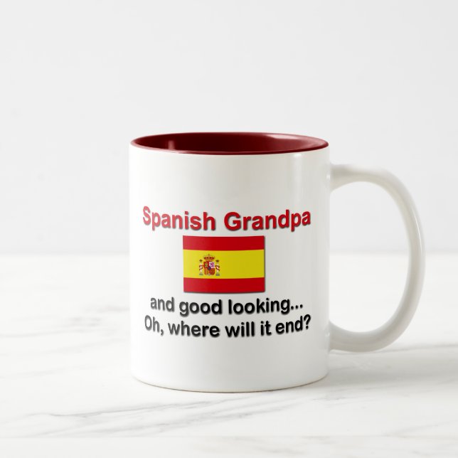 Caneca De Café Em Dois Tons Vovô espanhol bonito (Direita)