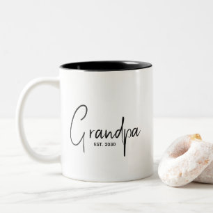Caneca De Café Em Dois Tons Vovô Estabeleceu Novo Presente de Vovô