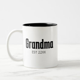 Caneca De Café Em Dois Tons Vovó minimalista EST