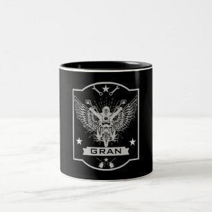Caneca De Café Em Dois Tons Vovó Motorbike Rider