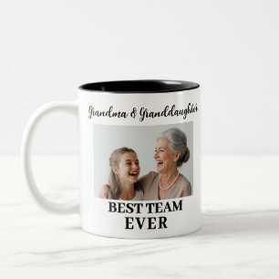 Caneca De Café Em Dois Tons Vovó neta Melhor Equipe já Personalizada Foto