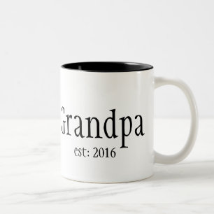 Caneca De Café Em Dois Tons Vovô personalizável estabelecido no ano