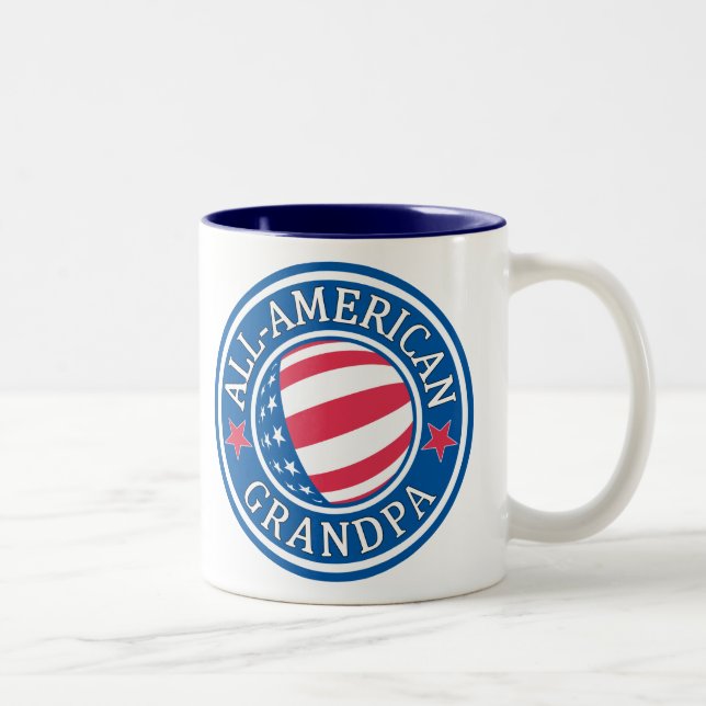 Caneca De Café Em Dois Tons Vovô Todo-Americano (Direita)