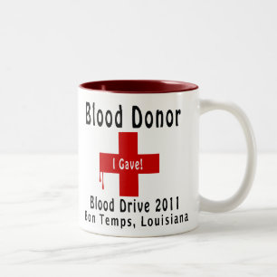 Caneca De Café Em Dois Tons W-gotas do doador de sangue 2011