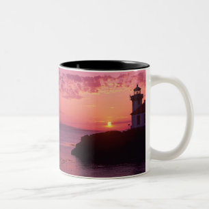 Caneca De Café Em Dois Tons WA, Ilha de San Juan, Farol Lime Kiln, 1919,