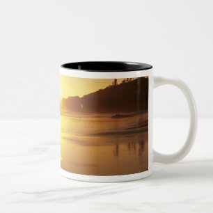 Caneca De Café Em Dois Tons WA, Parque Nacional Olímpico, Segunda Praia ao pôr