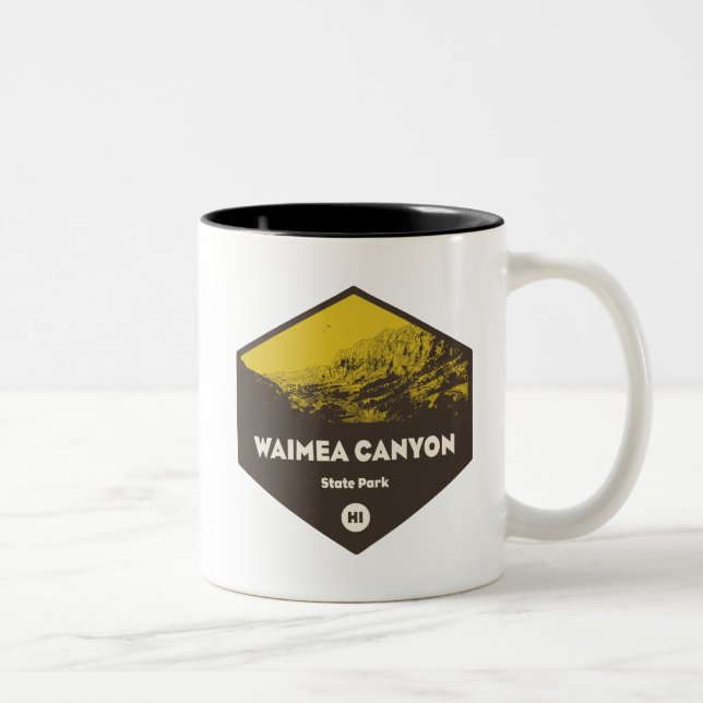 Caneca De Café Em Dois Tons Waimea Canyon State Park Hawaii (Direita)
