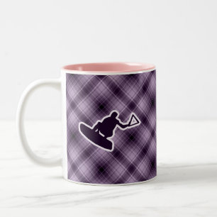 Caneca De Café Em Dois Tons Wakeboarder roxo