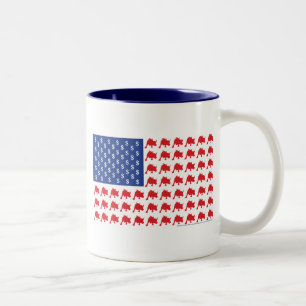 Caneca De Café Em Dois Tons Wall Street Patriotic American Flag