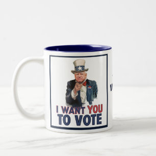 Caneca De Café Em Dois Tons Walz - Quero que VOTE