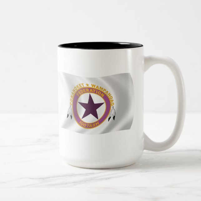 Caneca De Café Em Dois Tons Wampanoag Tribe Flag Mug (Direita)
