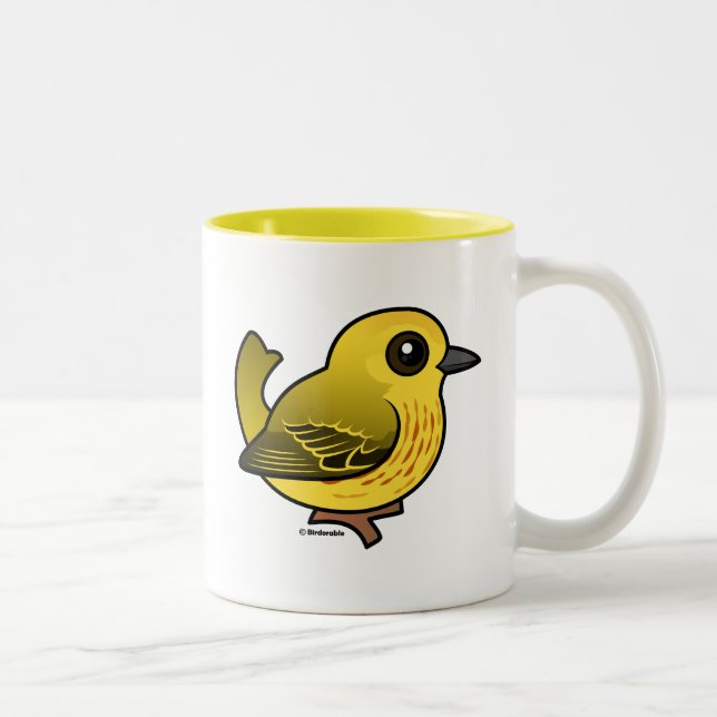 Caneca De Café Em Dois Tons Warbler amarelo (Direita)