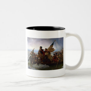Caneca De Café Em Dois Tons Washington Crossing Delaware Art