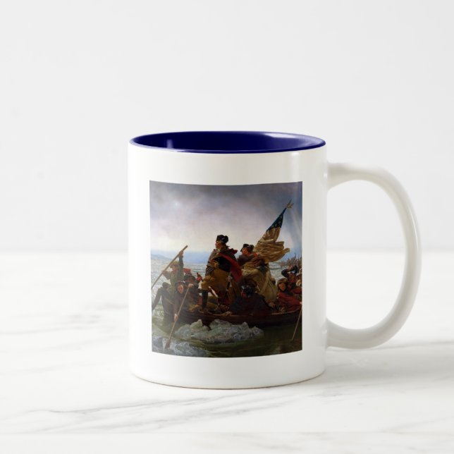 Caneca De Café Em Dois Tons Washington Cruzando o Delaware Arte (Direita)