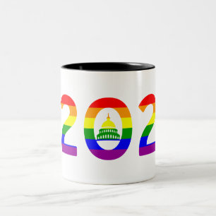 Caneca De Café Em Dois Tons Washington D.C. Rainbow Pride