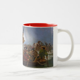 Caneca De Café Em Dois Tons Washington que cruza o Rio Delaware