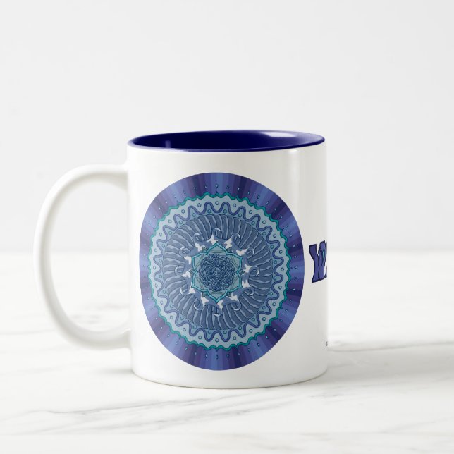 Caneca De Café Em Dois Tons Water Mandala Mug (Esquerda)
