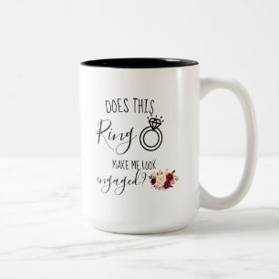 Caneca De Café Em Dois Tons Watercolor Marsala Future Bride Noivado Gift