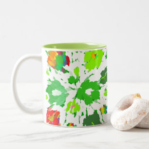 Caneca De Café Em Dois Tons Watercolor Pop Art Floral
