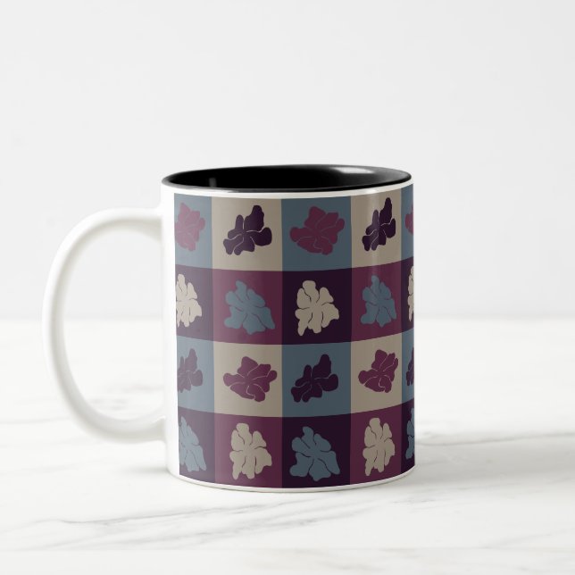 Caneca De Café Em Dois Tons Wavy Retro Flowers - Chill Tones (Esquerda)