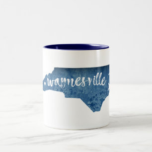 Caneca De Café Em Dois Tons Waynesville Carolina do Norte Textura de Madeira