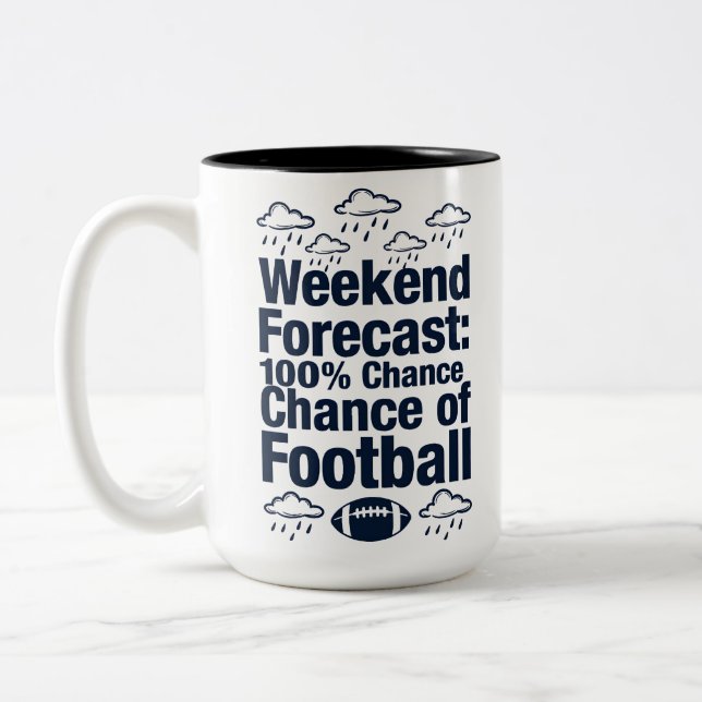 Caneca De Café Em Dois Tons Weekend Forecast: Football (Esquerda)