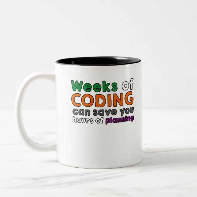 Caneca De Café Em Dois Tons Weeks of coding (Esquerda)