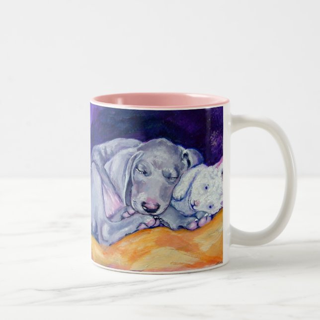 Caneca De Café Em Dois Tons Weimaraner Puppy Mug (Direita)