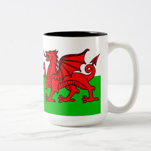Caneca De Café Em Dois Tons Welsh Flag
