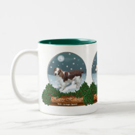 Caneca De Café Em Dois Tons Welsh Springer Spaniel presentes de Natal