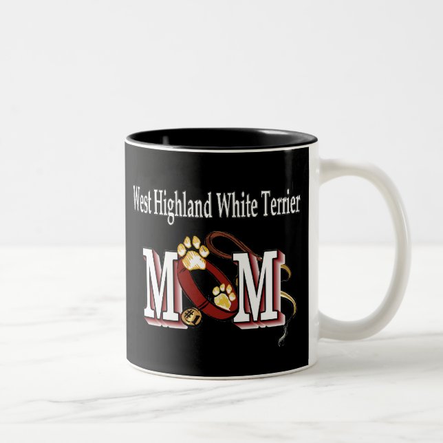 Caneca De Café Em Dois Tons West Highland White Terrier Mãe Mug (Direita)
