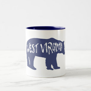 Caneca De Café Em Dois Tons West Virginia Bear