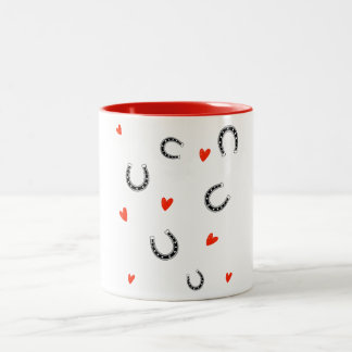 Caneca De Café Em Dois Tons Western Horseshoe Heart – Country Mug