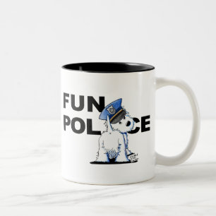 Caneca De Café Em Dois Tons Westie FUN POLICE Mug