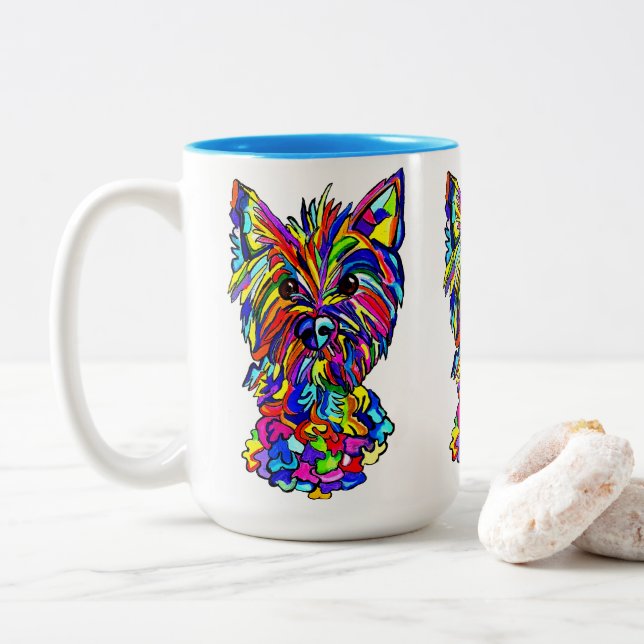 Caneca De Café Em Dois Tons Westie Love Mug (Com Donut)