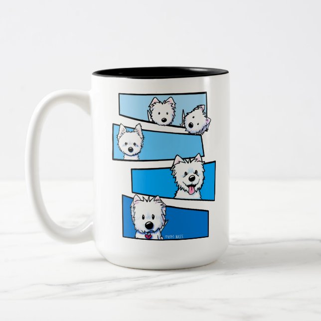 Caneca De Café Em Dois Tons Westievision Westie Terrier Lover  (Esquerda)
