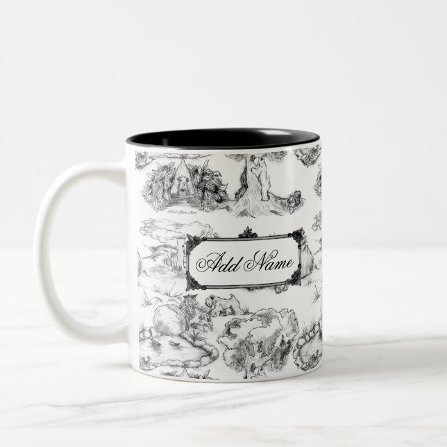 Caneca De Café Em Dois Tons WHEATEN Terrier Black Toile w/Custom Name (Esquerda)