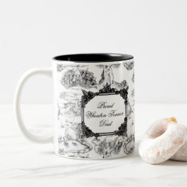 Caneca De Café Em Dois Tons WHEATEN Terrier Black Toile w/Custom Name