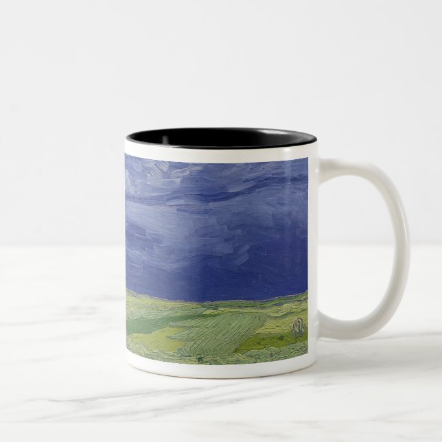 Caneca De Café Em Dois Tons Wheatfields de Vincent van Gogh | sob o (Direita)